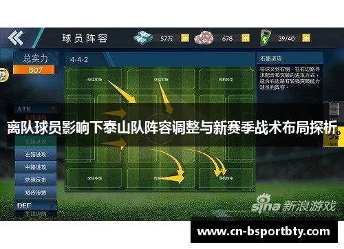 离队球员影响下泰山队阵容调整与新赛季战术布局探析