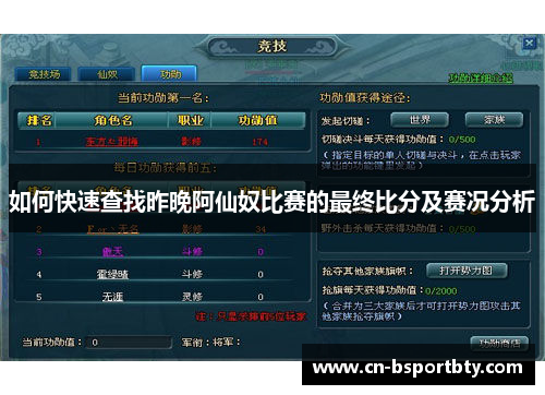 如何快速查找昨晚阿仙奴比赛的最终比分及赛况分析
